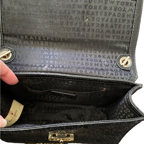 Kate Spade Crossbody Shoulder Bag Purse. Black Pink Blue and Gold - Picture 5 of 13